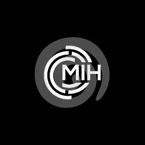 MIH letter logo design. MIH monogram initials letter logo concept. MIH letter design in black background