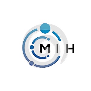 MIH letter technology logo design on white background. MIH creative initials letter IT logo concept. MIH letter design