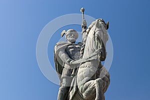 Mihai Viteazul Statue inside the Citadel Alba-Carolina in Alba Iulia, Romania