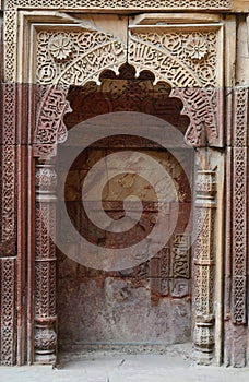 Mihrab in Qutub Minar complex in Delhi,India,islam photo