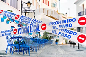 Mijas quarantined street caused by COVID-19. Spain photo