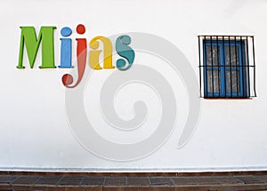Letras de Mijas que anuncian este pueblo de MÃÂ¡laga photo