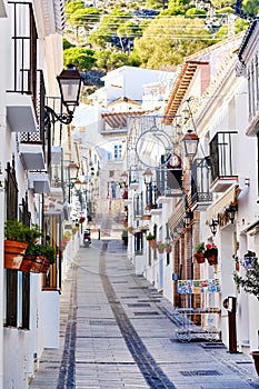 Mijas whitewashed street, small famous village in Spain