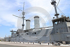Mikasa memorial ship (battleship) museum in Yokosuka, Japan
