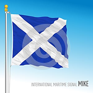 Mike signal, international maritime code, flag photo