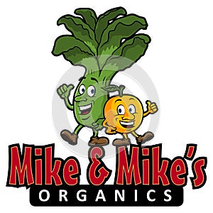 MIKE & MIKE`S Organics character illustration vector