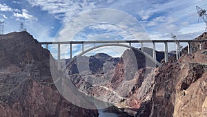 The Mike O\'Callaghan-Pat Tillman Memorial Bridge, linking the two ends of the Hoover Dam on the Colorado River.