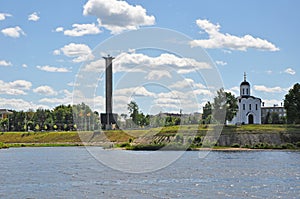 Mikhail Tverskoy's church and memorial of the Great Patriotic War in Tver city, Russia