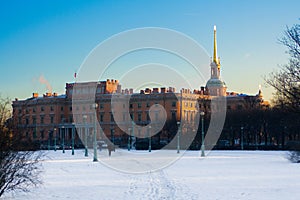 Mikhailovsky Castle, aka St Michael's castle, or Engineers castle, St Petersburg, Russia. One of the main