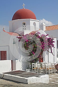 Mikonos, typical orthodox church.