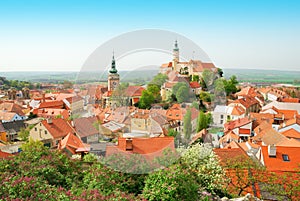 Mikulov historical town center in spring