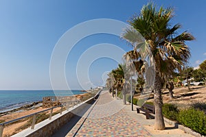 Mil Palmeras Costa Blanca Spain view from the paseo promenade towards Playa Rocamar