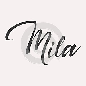 Mila English name greeting lettering card photo