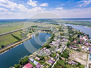 Mila 23 village Danube Delta Romania aerial view photo