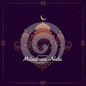 Milad un nabi islamic festival greeting card design