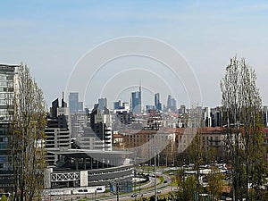 Milan aerial view. Milano city, Italy