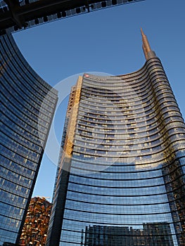 Milan Buildings in the Blue Sky