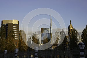 Milan: buildings of Porta Nuova seen from Cimitero Monumentale