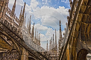 Milan Cathedral Church {Milano Duomo architecture, Italy