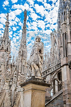 Milan Cathedral close up architectural details