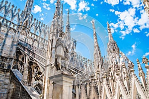 Milan Cathedral close up architectural details