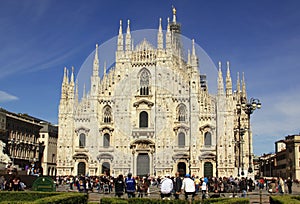 Milan Cathedral (Duomo di Milano) in summer, Lombardy, Italy