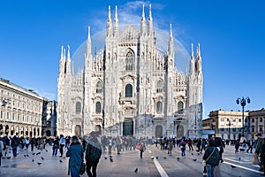 Milan Cathedral, Duomo Milano, Gothic-style cathedral, located in the heart of Milan, Lombardy, Italy.