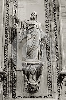 The milan cathedral facade, detail