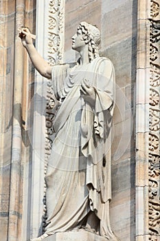 Saint statue in Milan Cathedral, Italy