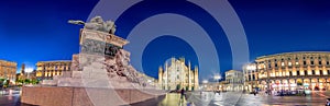 Milan Cathedral, Piazza del Duomo at night, Italy