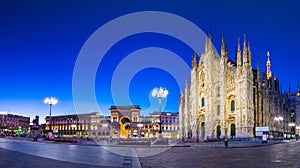 Milan Cathedral, Piazza del Duomo at night, Italy