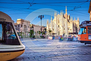 Milan Cathedral, Piazza del Duomo at night, Italy