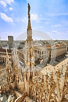 Milan Cathedral rooftop view