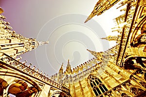 Milan Cathedral in a sunny day in Milan.