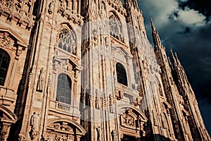 Milan city Architecture and historical buildings in Italy. Cityscape, historic europe, landmark