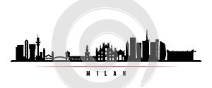 Milan City skyline horizontal banner.