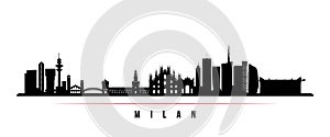 Milan City skyline horizontal banner. photo