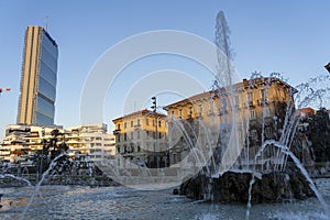 Milan, Citylife at sunset