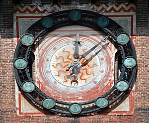 Milan - Clock at Castello Sforzesco, Sforza Castle photo