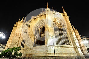 Milan dome - altar facade by night