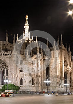Milan dome at night