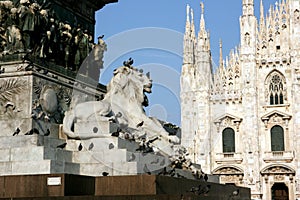 Milan Dome and statue, Italy