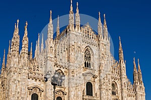 Milan, Duomo Cathedral facade. Lombardy, Italy