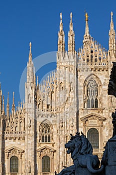 Milan, Duomo Cathedral facade. Lombardy, Italy