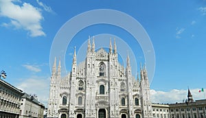 Milan Duomo with clear blue sky.