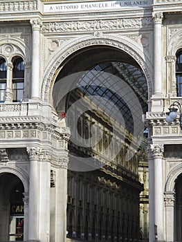Milan, external view of Vittorio Emanuele Gallery