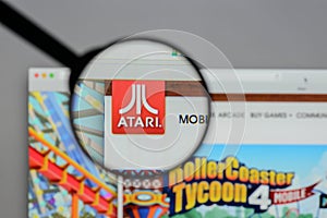 Milan, Italy - August 10, 2017: Atari logo on the website homep