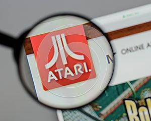 Milan, Italy - August 10, 2017: Atari logo on the website homep