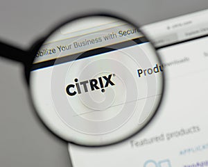 Milan, Italy - August 10, 2017: Citrix Systems logo on the website homepage.