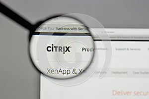 Milan, Italy - August 10, 2017: Citrix Systems logo on the website homepage.